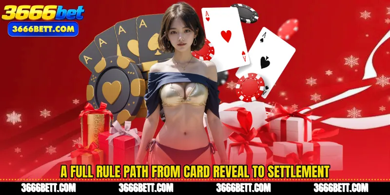 A full rule path from card reveal to settlement