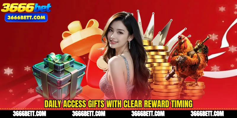 Daily access gifts with clear reward timing
