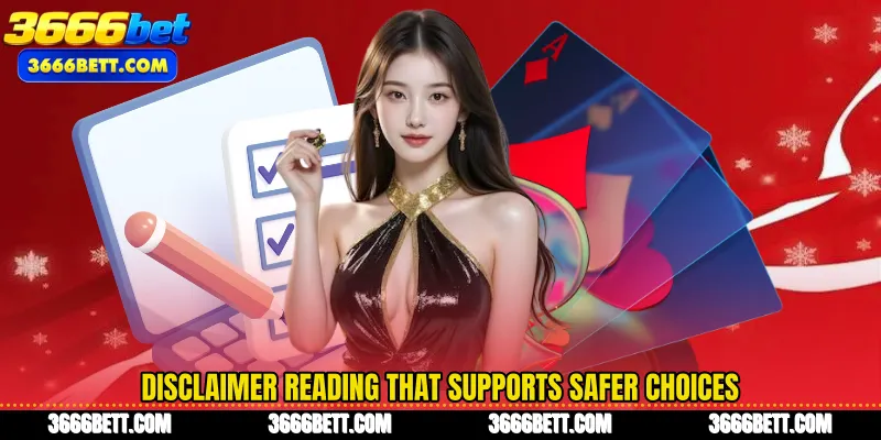 Disclaimer reading that supports safer choices